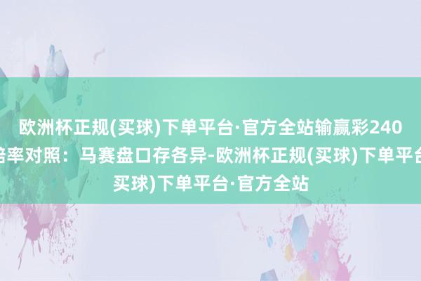 欧洲杯正规(买球)下单平台·官方全站输赢彩24070期欧亚赔率对照：马赛盘口存各异-欧洲杯正规(买球)下单平台·官方全站