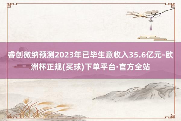 睿创微纳预测2023年已毕生意收入35.6亿元-欧洲杯正规(买球)下单平台·官方全站