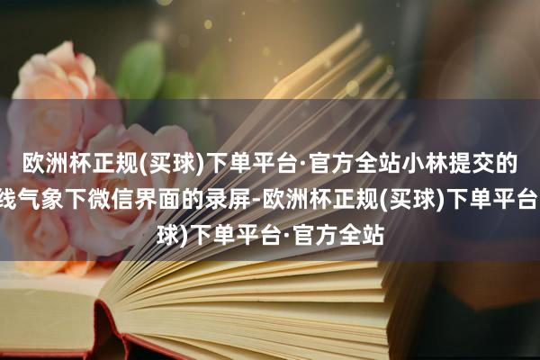 欧洲杯正规(买球)下单平台·官方全站小林提交的字据为离线气象下微信界面的录屏-欧洲杯正规(买球)下单平台·官方全站