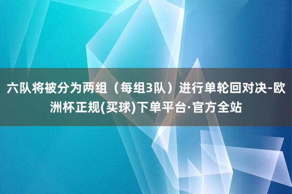 六队将被分为两组（每组3队）进行单轮回对决-欧洲杯正规(买球)下单平台·官方全站