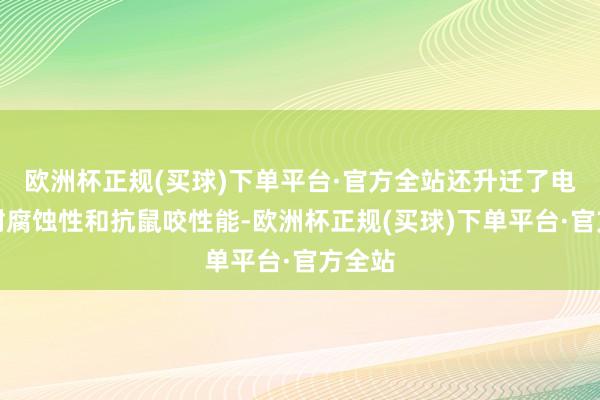 欧洲杯正规(买球)下单平台·官方全站还升迁了电缆的耐腐蚀性和抗鼠咬性能-欧洲杯正规(买球)下单平台·官方全站