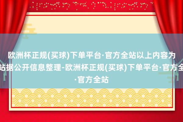 欧洲杯正规(买球)下单平台·官方全站以上内容为本站据公开信息整理-欧洲杯正规(买球)下单平台·官方全站