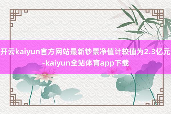 开云kaiyun官方网站最新钞票净值计较值为2.3亿元-kaiyun全站体育app下载